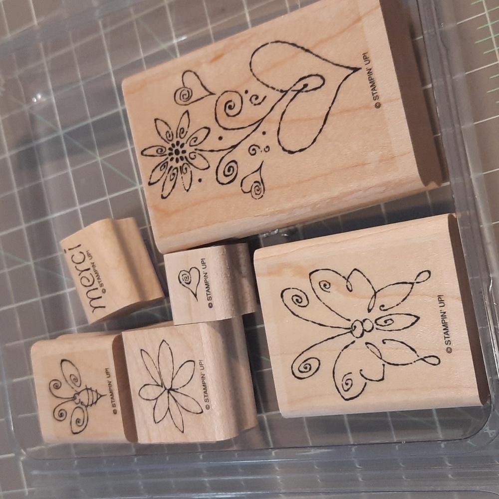 Merci Stampin Up rubber stamp set of 6